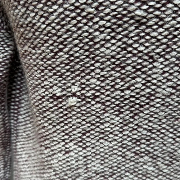 French Connection Lambswool Blend Purple White Knit Mock Neck Sweater sz Small - Picture 3 of 4